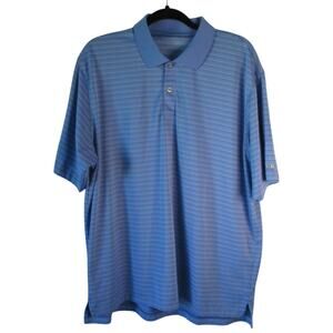 Izod Pro Series Men's Blue Striped Short Sleeve Stretch Polo Shirt Size XL
